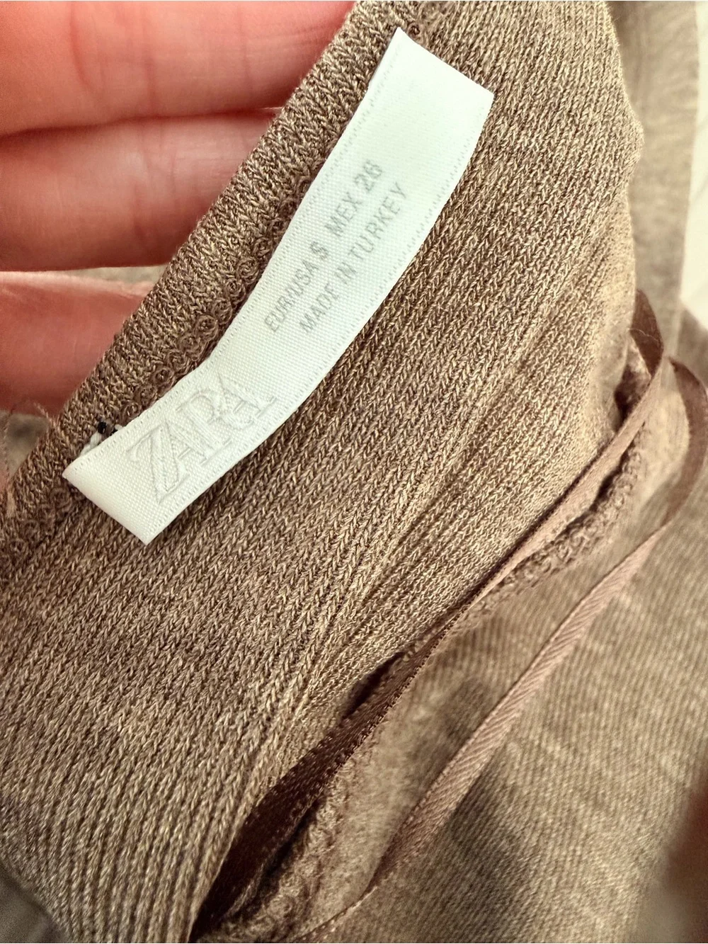Zara long strappy dress Maxi Dress in Taupe Brown, small - Picture 4 of 7